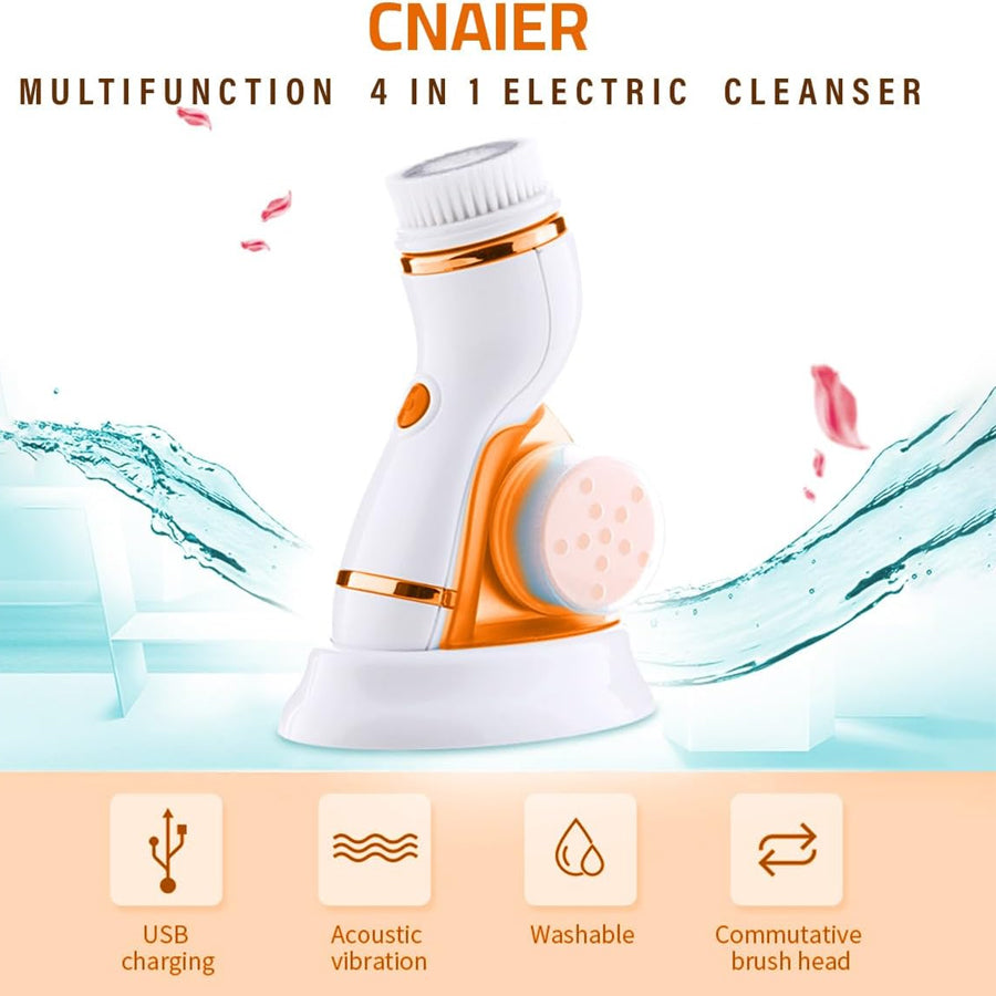 4 in 1 Facial Cleansing Brush Electric Face Massager Rechargeable - Armix Store