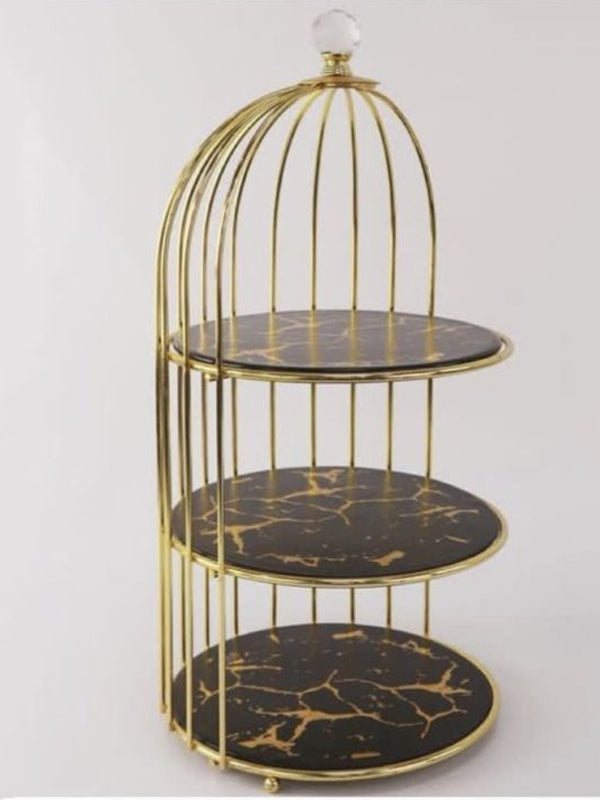 Multi Layer Makeup Organizer In Metal Bird Cage Shape - Armix Store