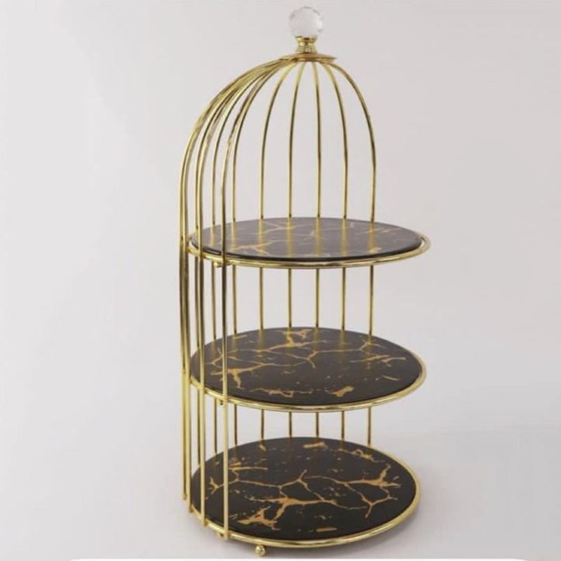 Multi Layer Makeup Organizer In Metal Bird Cage Shape - Armix Store