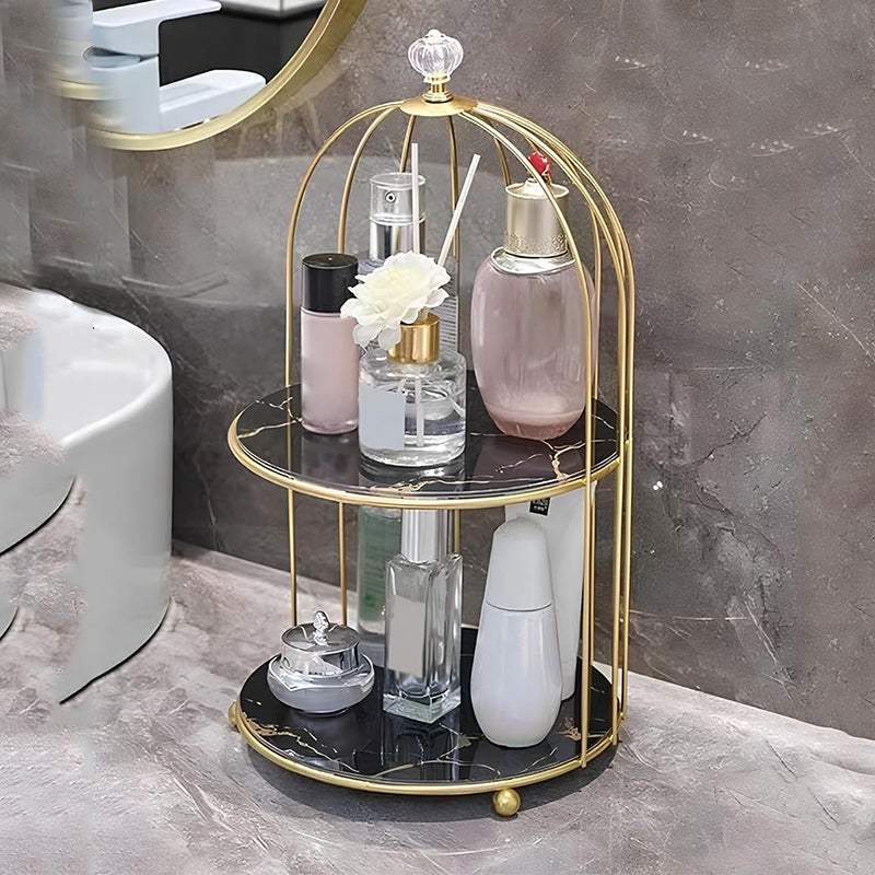 Multi Layer Makeup Organizer In Metal Bird Cage Shape - Armix Store