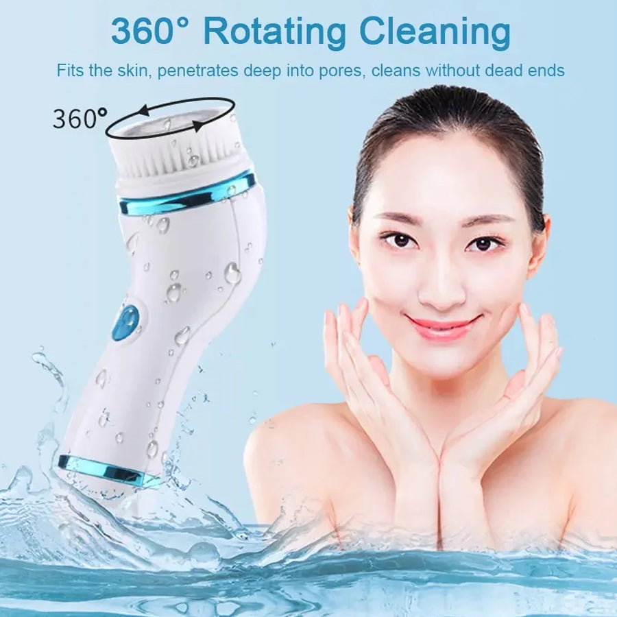 4 in 1 Facial Cleansing Brush Electric Face Massager Rechargeable - Armix Store