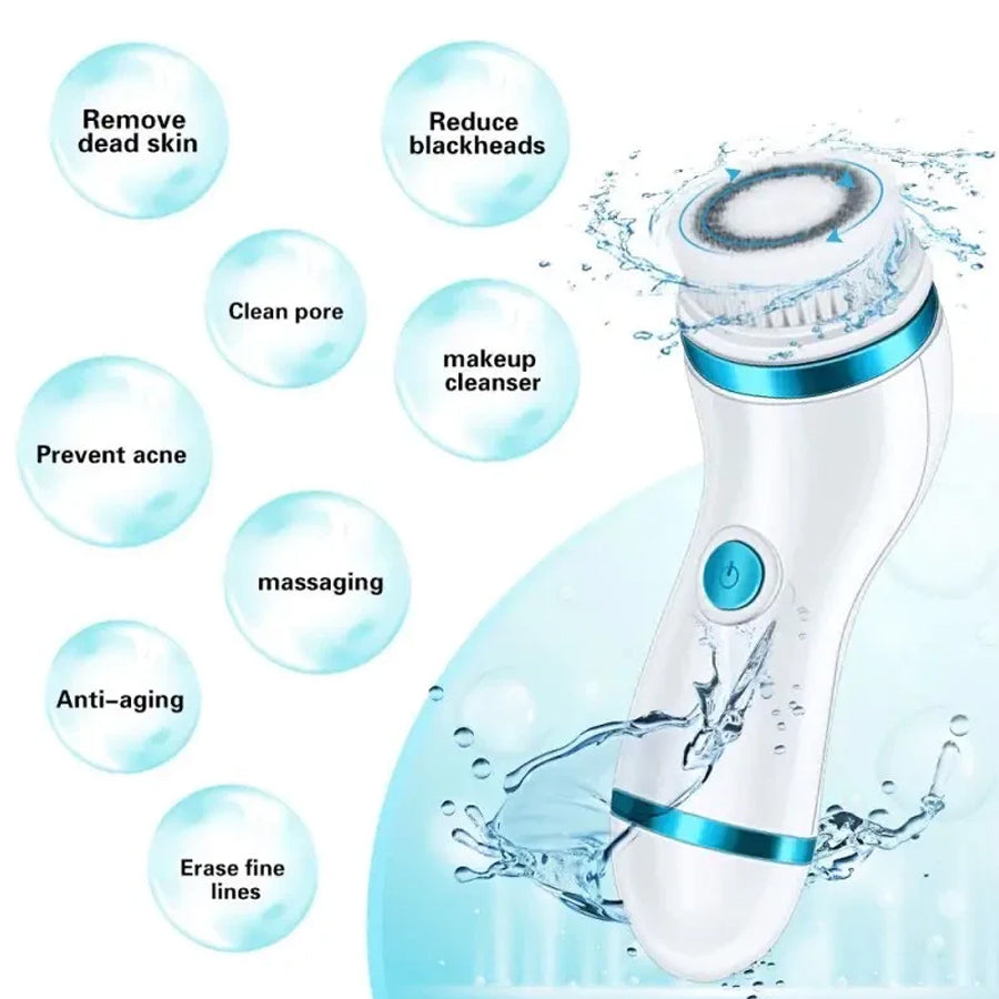 4 in 1 Facial Cleansing Brush Electric Face Massager Rechargeable - Armix Store