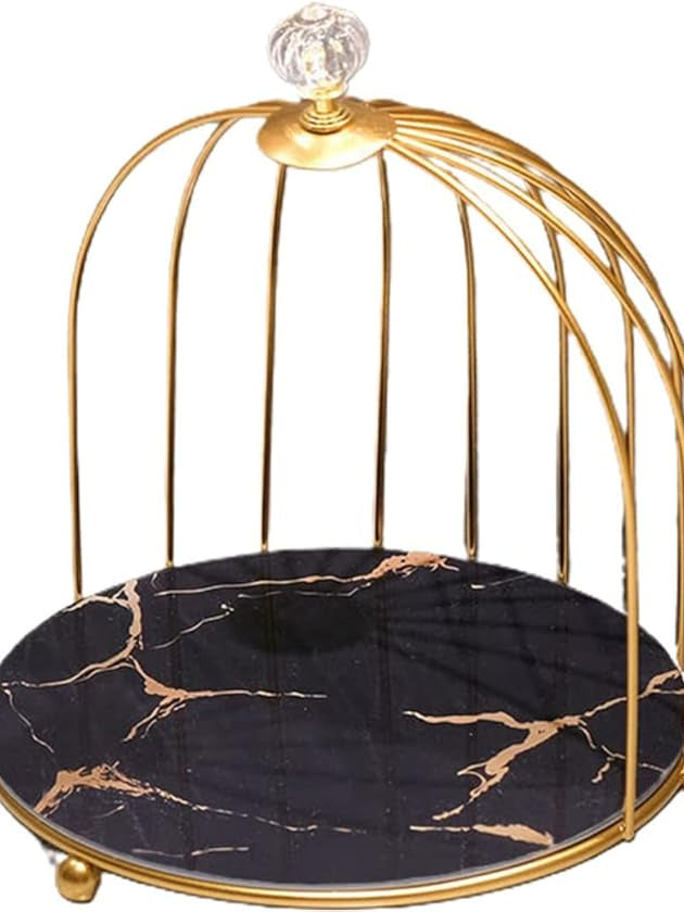 Multi Layer Makeup Organizer In Metal Bird Cage Shape - Armix Store