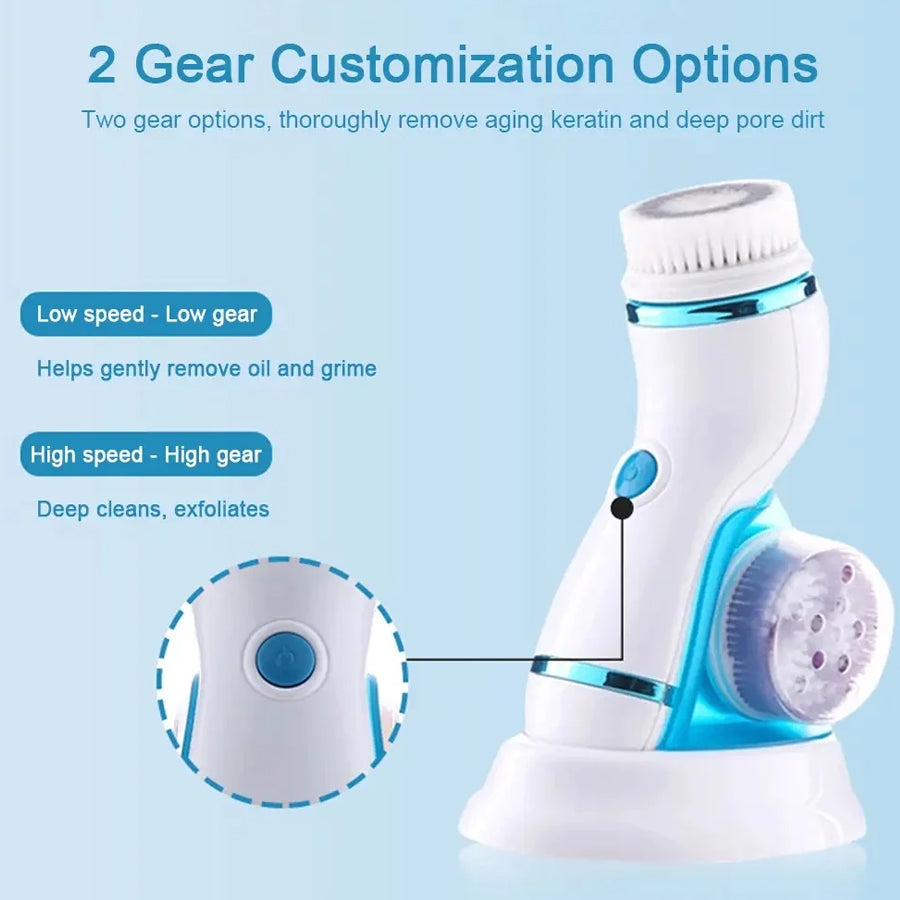 4 in 1 Facial Cleansing Brush Electric Face Massager Rechargeable - Armix Store