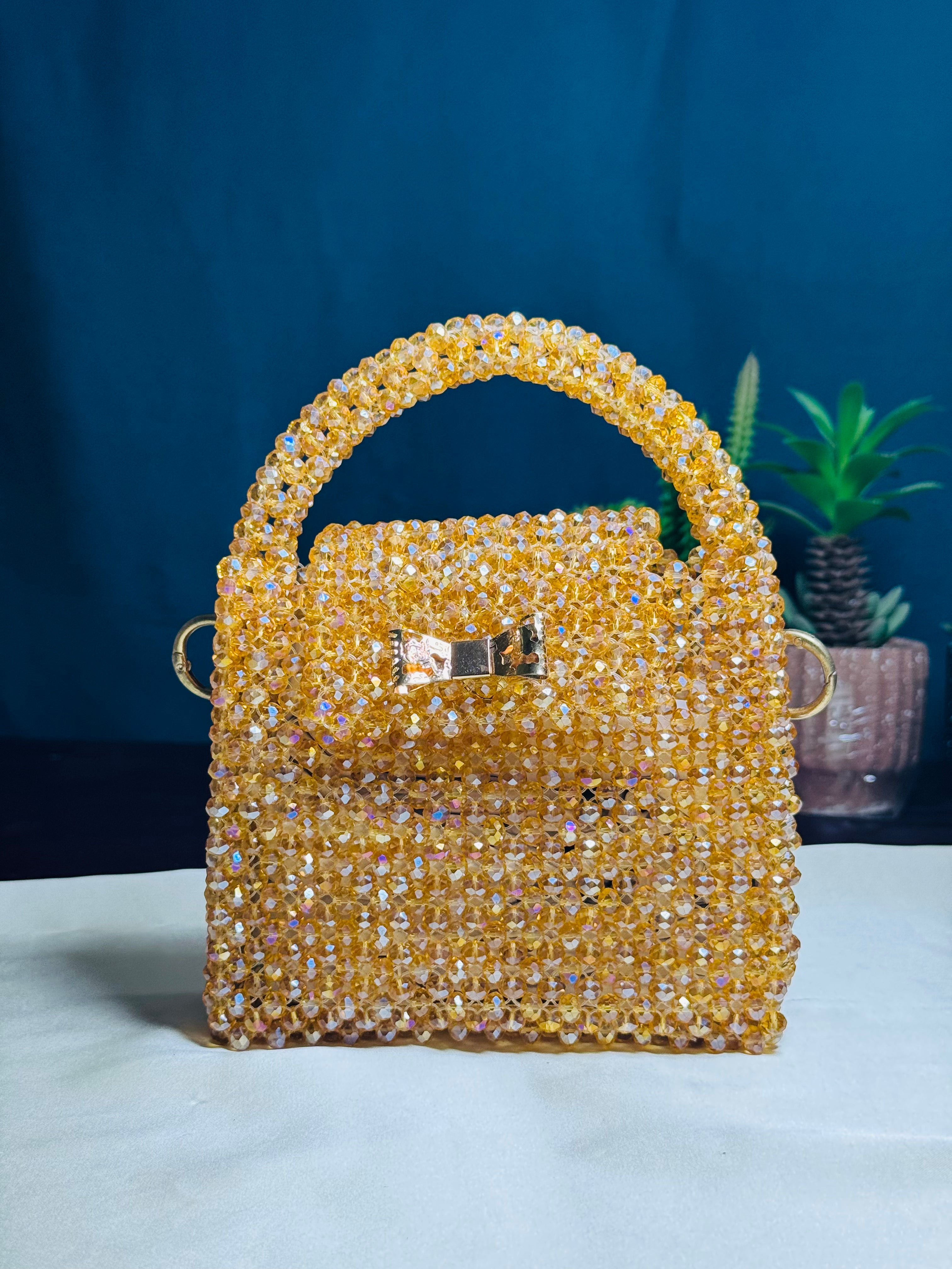 SUNSTONE COLOR CRYSTAL STONE HANDMADE BAG - Armix Store
