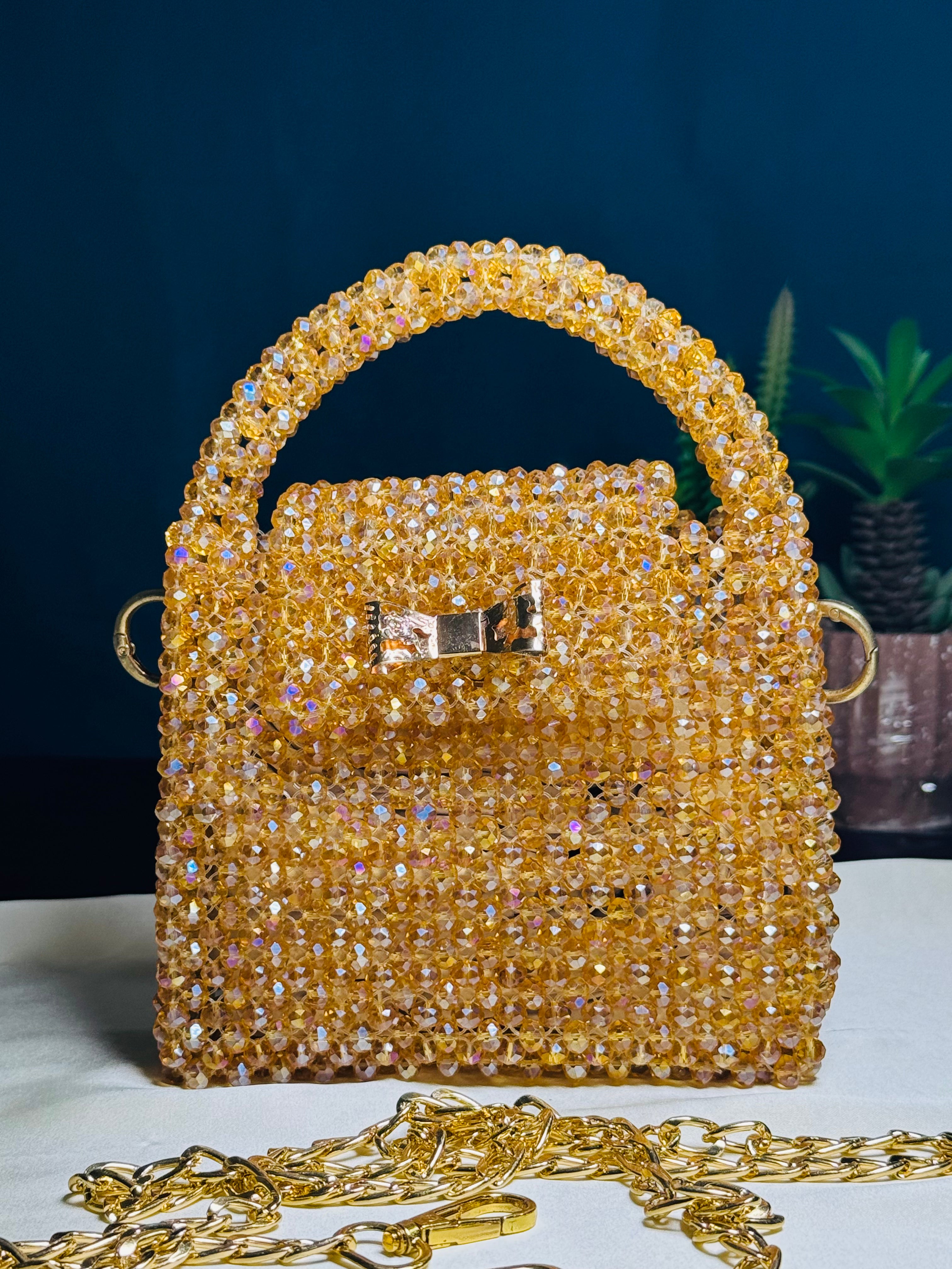 SUNSTONE COLOR CRYSTAL STONE HANDMADE BAG - Armix Store