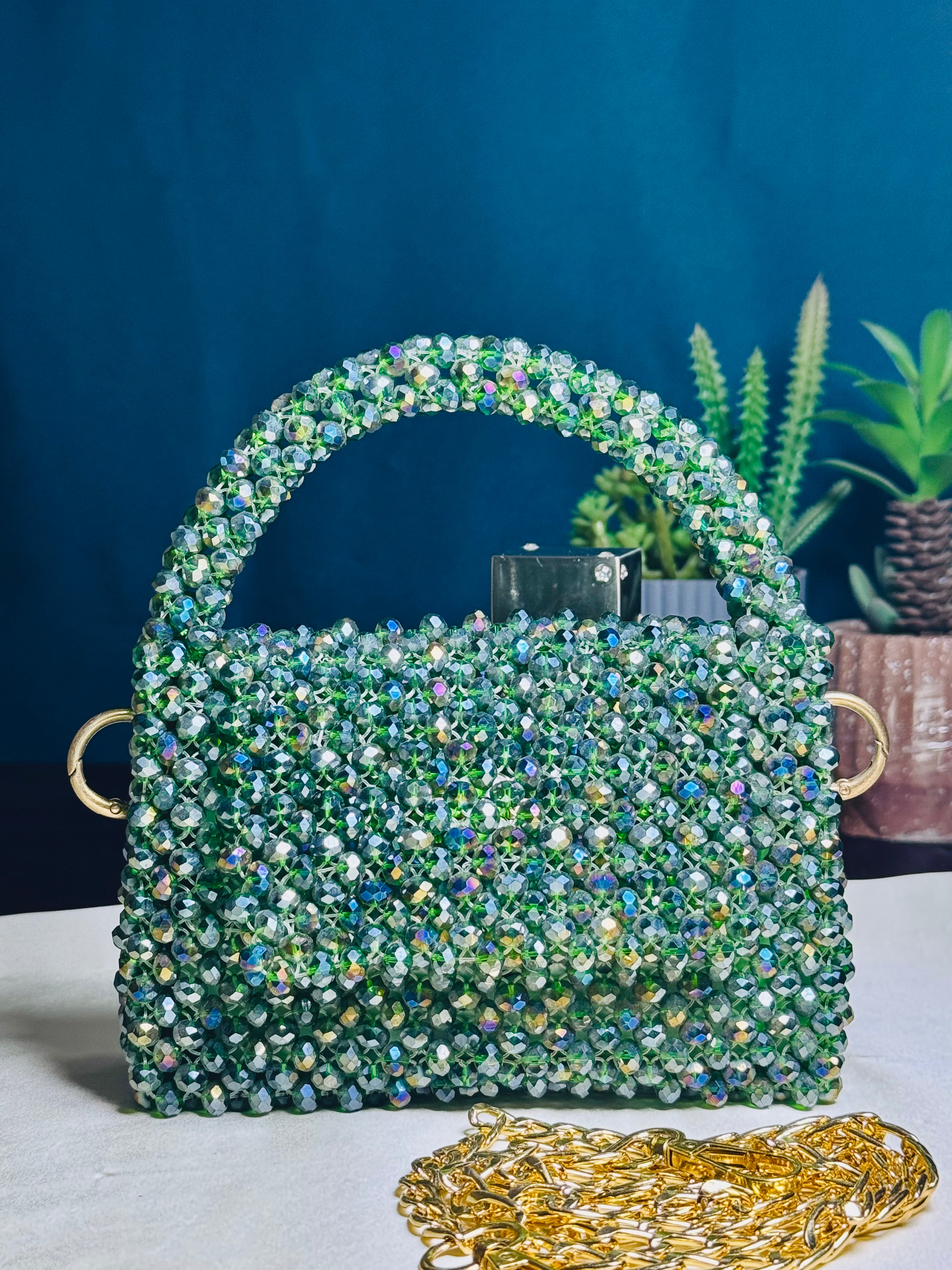 JADE OF GREENSTONE CRYSTAL STONE HANDMADE BAG - Armix Store