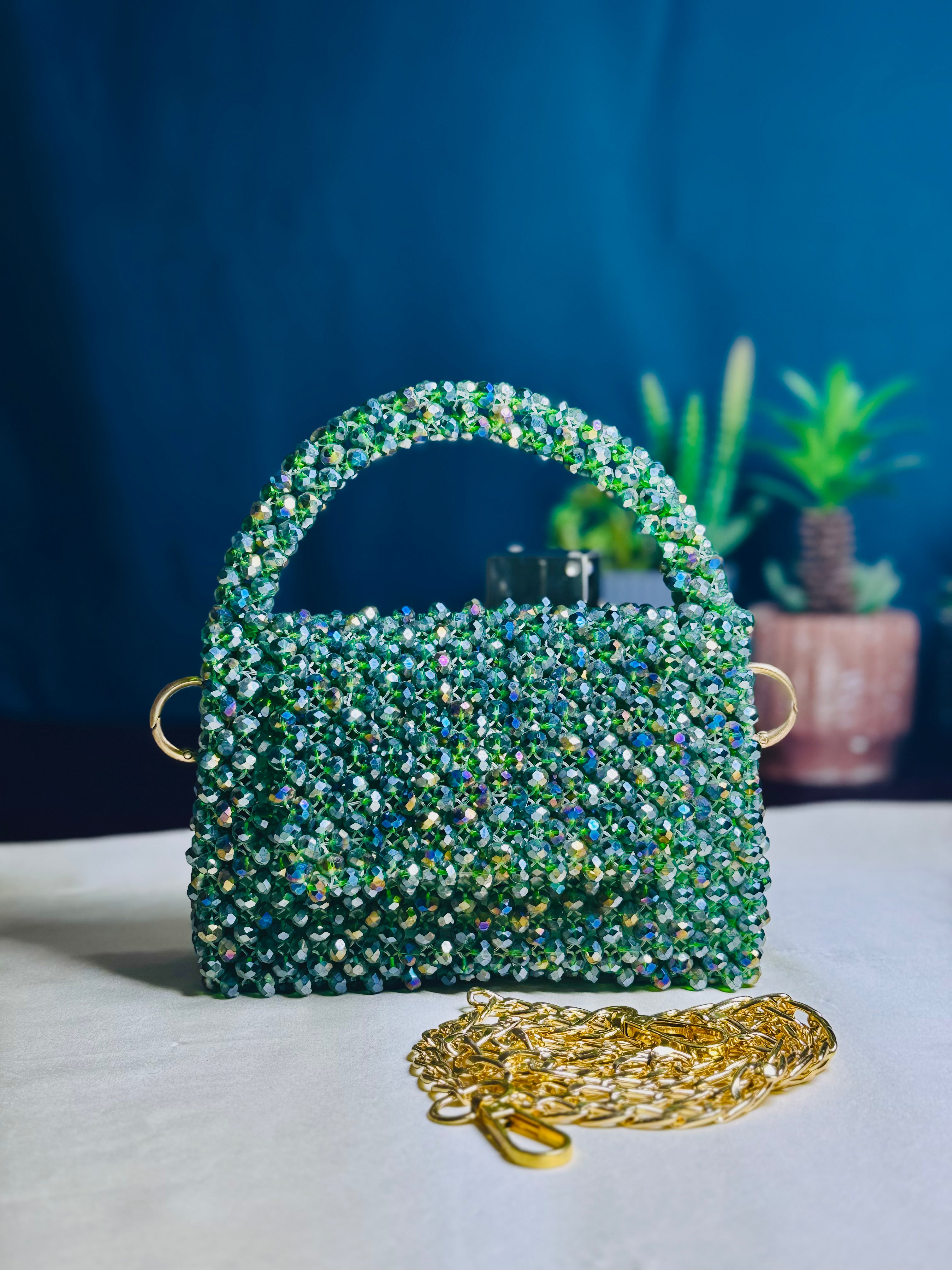JADE OF GREENSTONE CRYSTAL STONE HANDMADE BAG - Armix Store