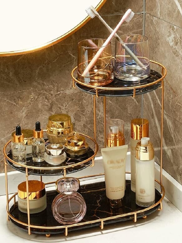 3-Tier Cosmetic Storage Rack High-End Metal Quality - Armix Store