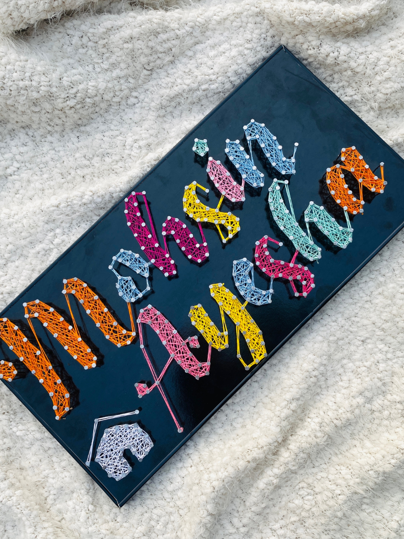 Custom String Art – Double Name on MDF SHEET (8x16 inch) - Armix Store