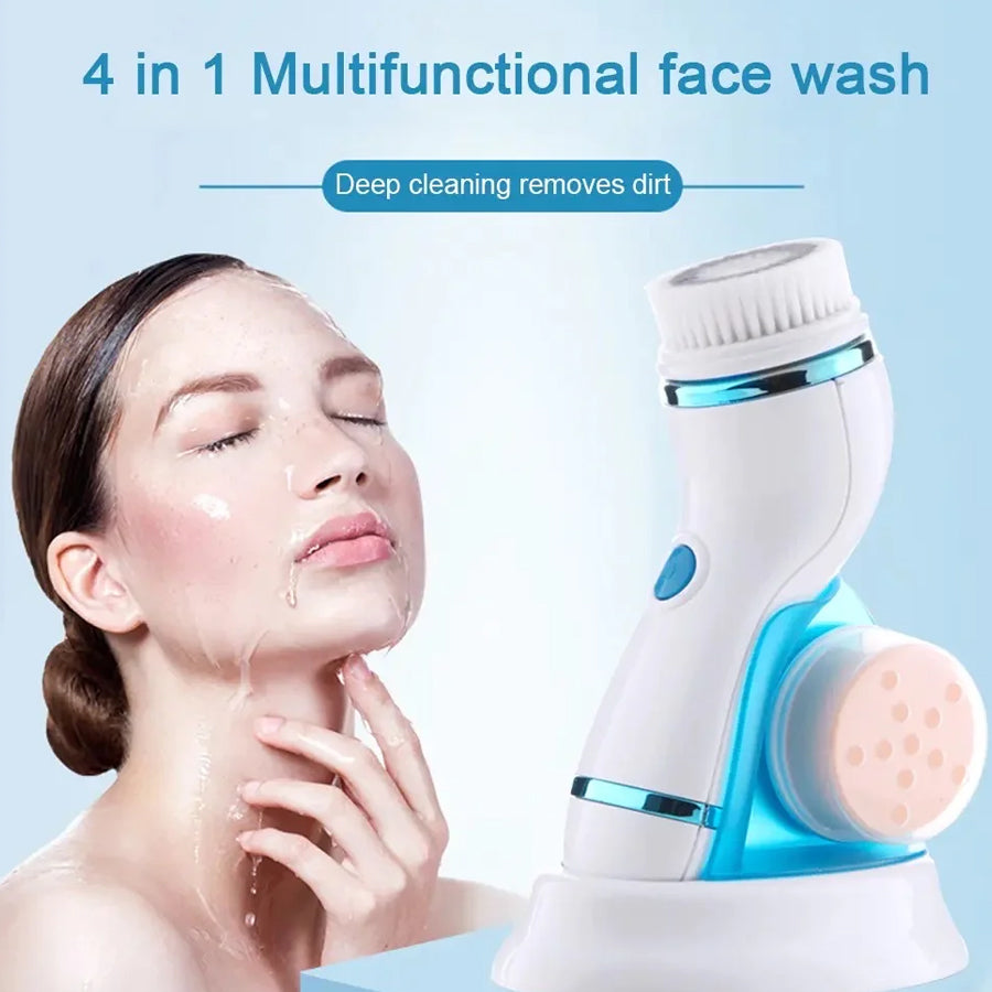 4 in 1 Facial Cleansing Brush Electric Face Massager Rechargeable - Armix Store 