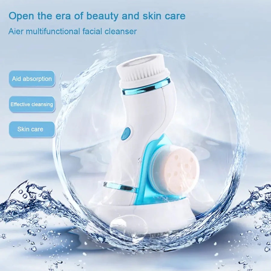 4 in 1 Facial Cleansing Brush Electric Face Massager Rechargeable - Armix Store 