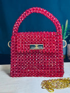 RUBY COLOR CRYSTAL STONE HANDMADE BAG - Armix Store 