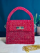 RUBY COLOR CRYSTAL STONE HANDMADE BAG - Armix Store 