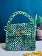 EMERALD COLOR CRYSTAL STONE HANDMADE BAG - Armix Store 