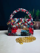 MULTI COLOR STONE CRYSTAL HANDMADE BAG - Armix Store 