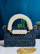 BLACK GEMSTONE CRYSTAL STONE HANDMADE BAG - Armix Store 