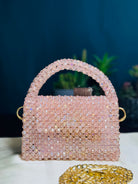 PASTEL PINK CRYSTAL STONE HANDMADE BAG - Armix Store 