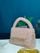 PASTEL PINK CRYSTAL STONE HANDMADE BAG - Armix Store 