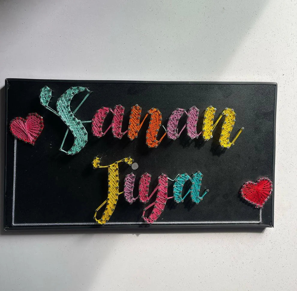 Custom String Art – Double Name on MDF SHEET (8x16 inch) - Armix Store 